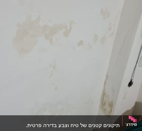 קיר עם כתמי רטיבות וסדקים